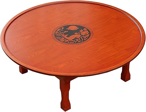 Mesa redonda plegable, mesa de comedor coreana, mesa de café, mesa de estudio, mesa de madera baja, para tatami, ventana de bahía, casa de té