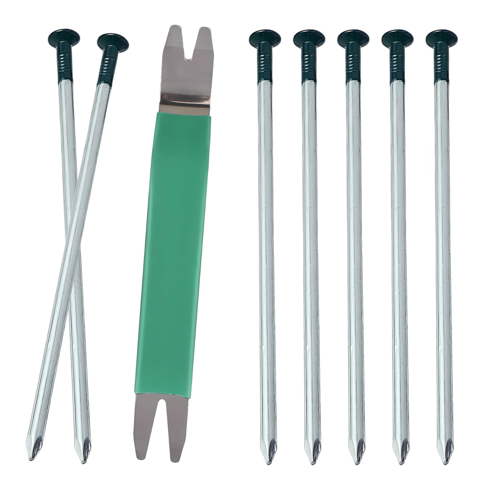 Artificial Grass Nails, 20PCS Artificial Grass Pins 150CM Weed Membrane Pegs Landscape Staples Stakes with Nail Puller Heavy Duty Ground Nails for Tent, Garden Membrane, Barrier Fabric