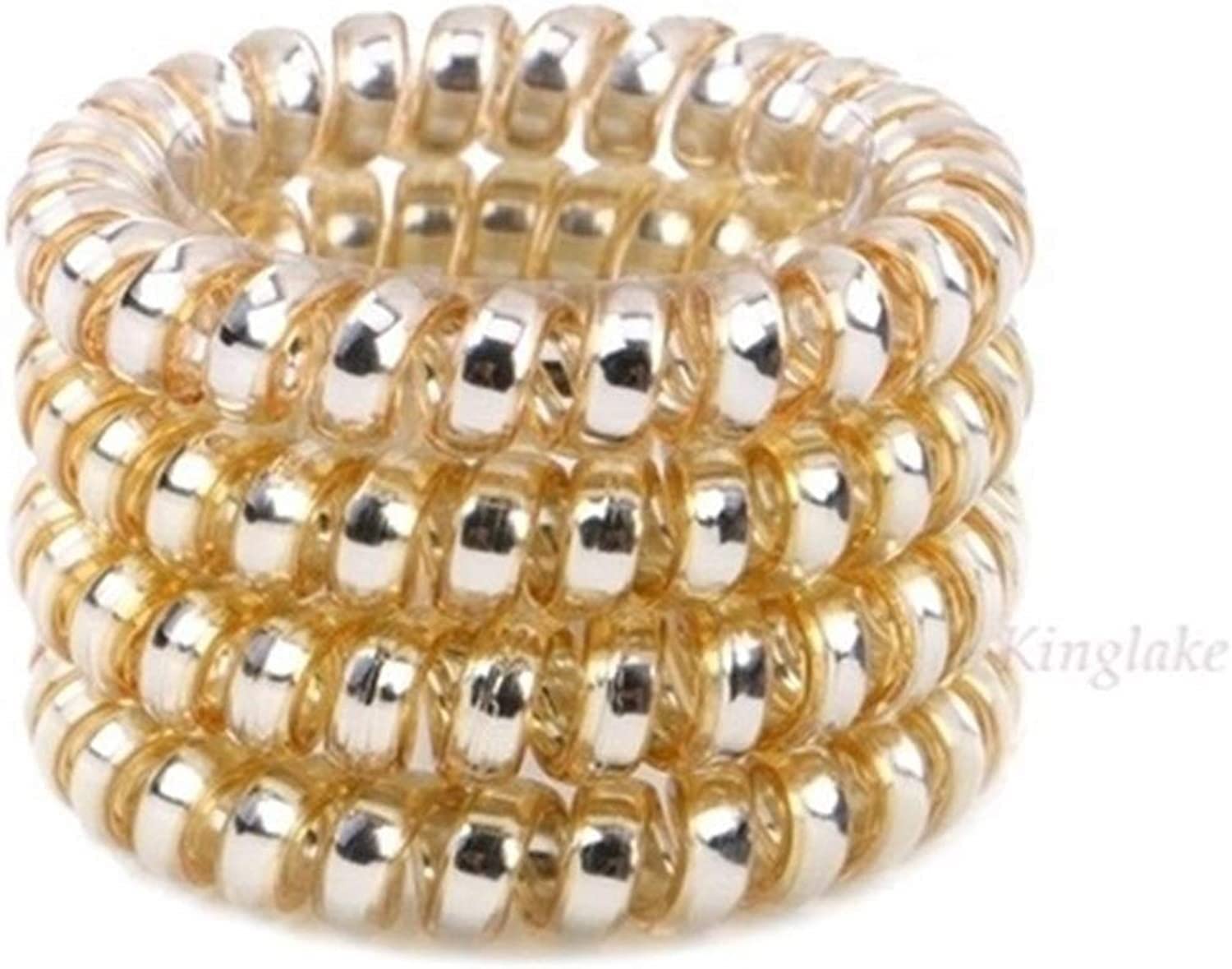 Haarspangen Haarschmuck Haargummis Haarbänder, 5er-Pack Frauen Gummiseil Elastische Haarbänder Spiralform Krawatten Kopfbedeckung Telefonkabel Linie Stirnband Schön (Color : S002) ( Color : S004 )