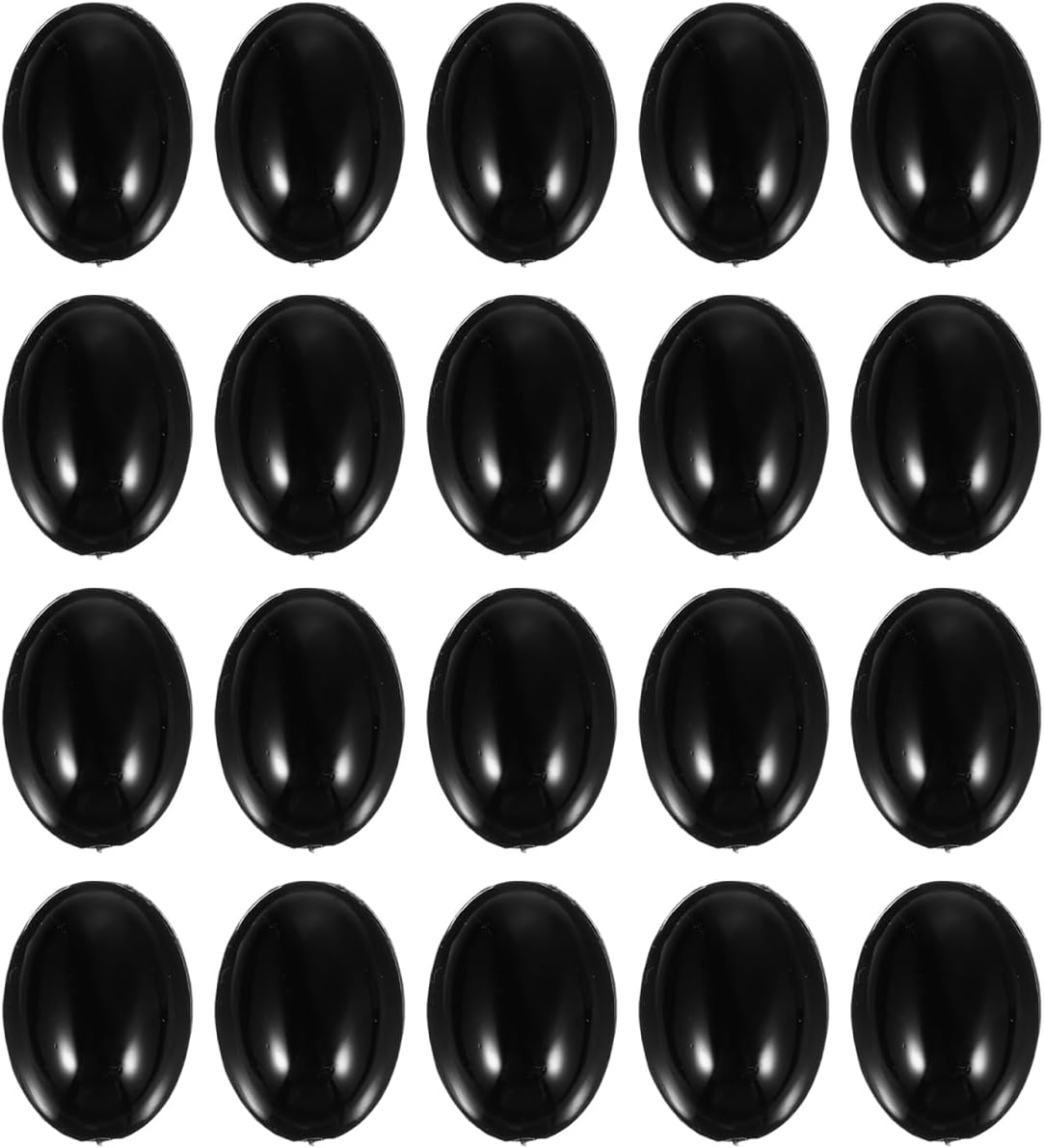 Beatifufu 100Pcs Black Flat Bottom Oval Nose Eyes Plastic Craft Supplies for Dolls Stuffed Animals and Crochet Projects for Doll Making and Crafting