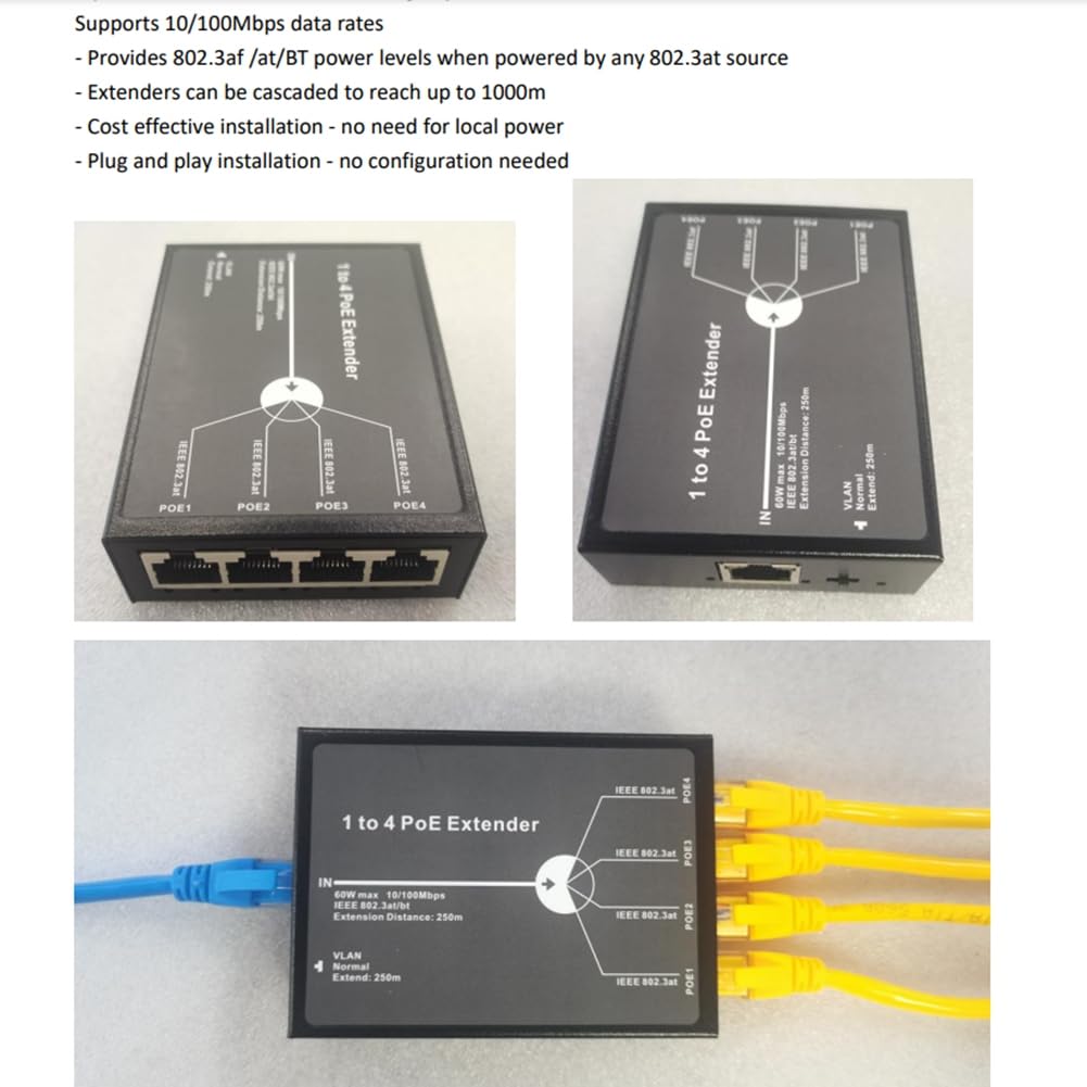 PoE エクステンダー　4個 PoE エクステンダー 4個 Amazon.co.jp: QBLIT 1 ～ 4 PoE