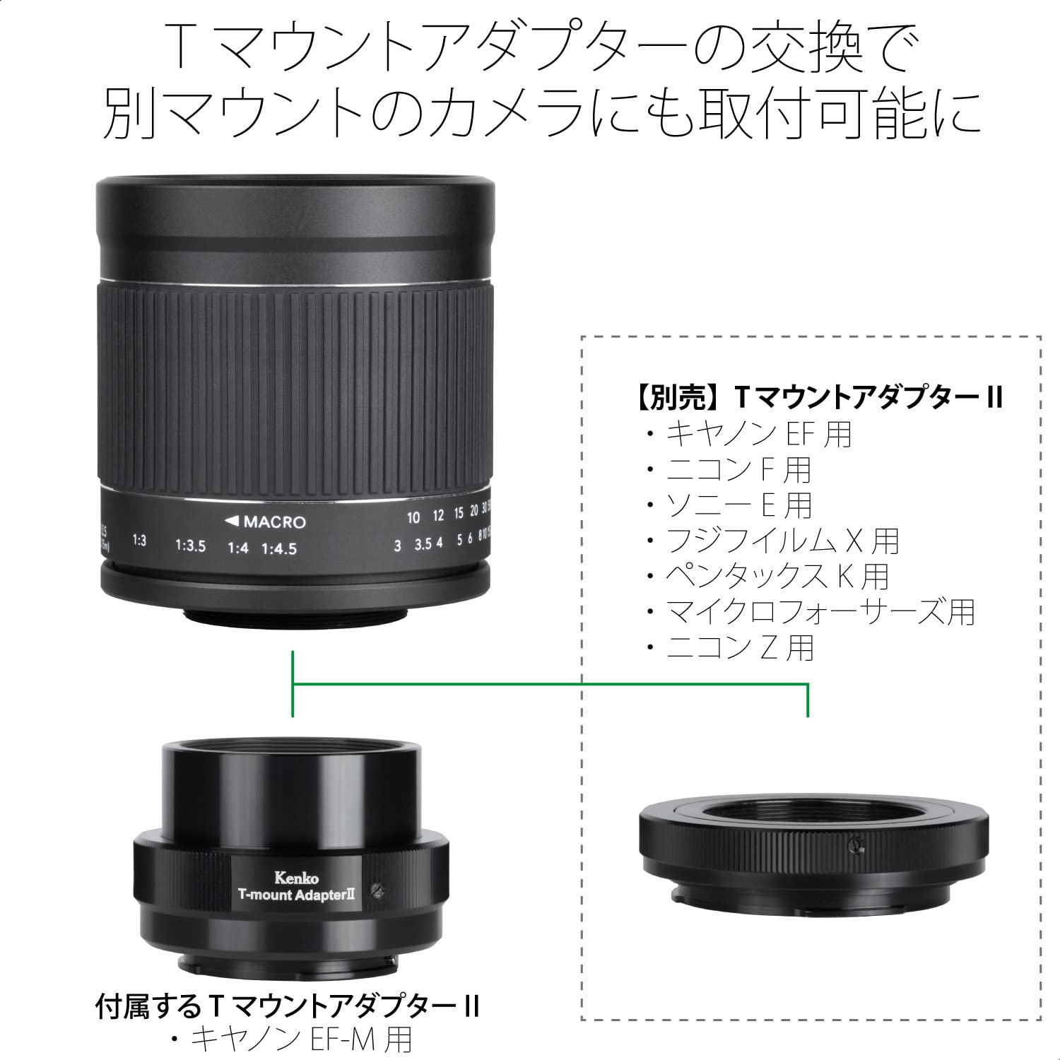 Kenkoミラーレンズ400ｍｍ　F8 N Ⅱ(アダプター、フィルター付き) Amazon.co.jp: Kenko 望遠レンズ ミラーレンズ 400mm F8 NIIS キヤノン