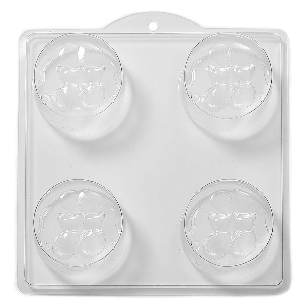 Moule Savon Kitty Cat Moule Bombe de Bain 4 Cavités Sweathearts L20x10