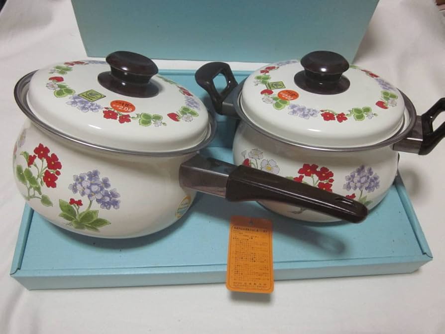 アンティークホーロー♡希少なハンドペイントの鍋とウォーマーのセット❣️ Amazon.co.jp: 和平フレイズ(Wahei freiz) ホーロー 片手鍋