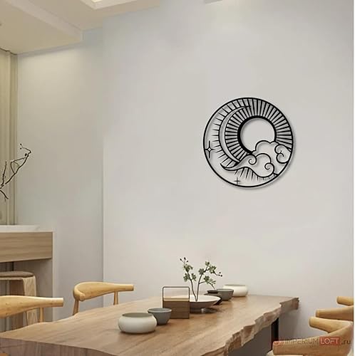 Miniatura 7 de Decoración de pared de metal con estrellas de sol, luna y sol, arte de pared de metal, arte de pared de nube, decoración de pared de jardín, arte de