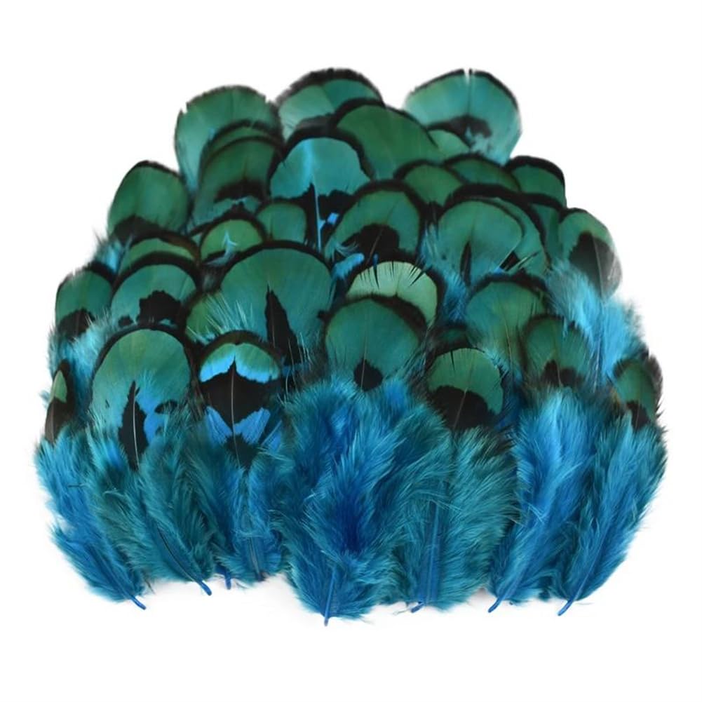 Natural Pheasant Feathers, Natural Blue Pheasant Craft Feathers 3-7cm Multiple Quantities(50 Piece)