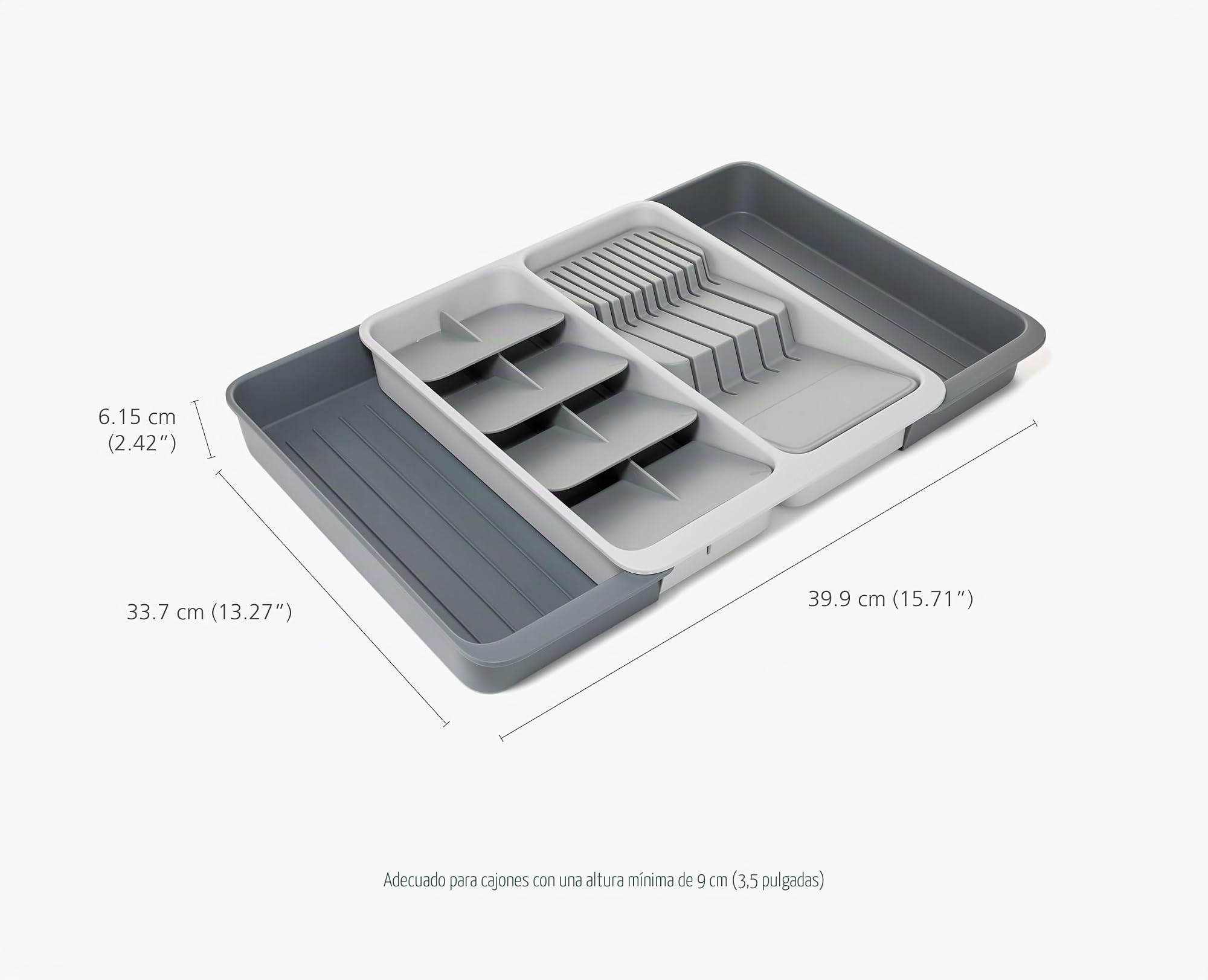 Joseph Joseph DrawerStore Bandeja para Cubiertos y Utensilios Extensible, con Organizador de Cuchillos, Plástico Reciclado
