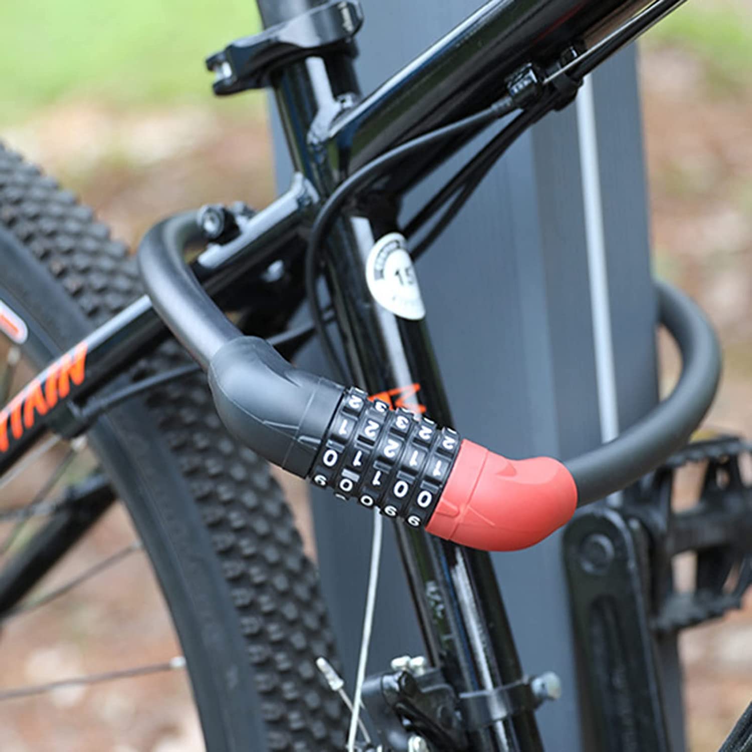 Candado de Anillo para Bicicleta, candado antirrobo con combinación de 5 códigos numéricos para Bicicletas, Motocicletas, Puertas, portones, cercas y Parrillas.