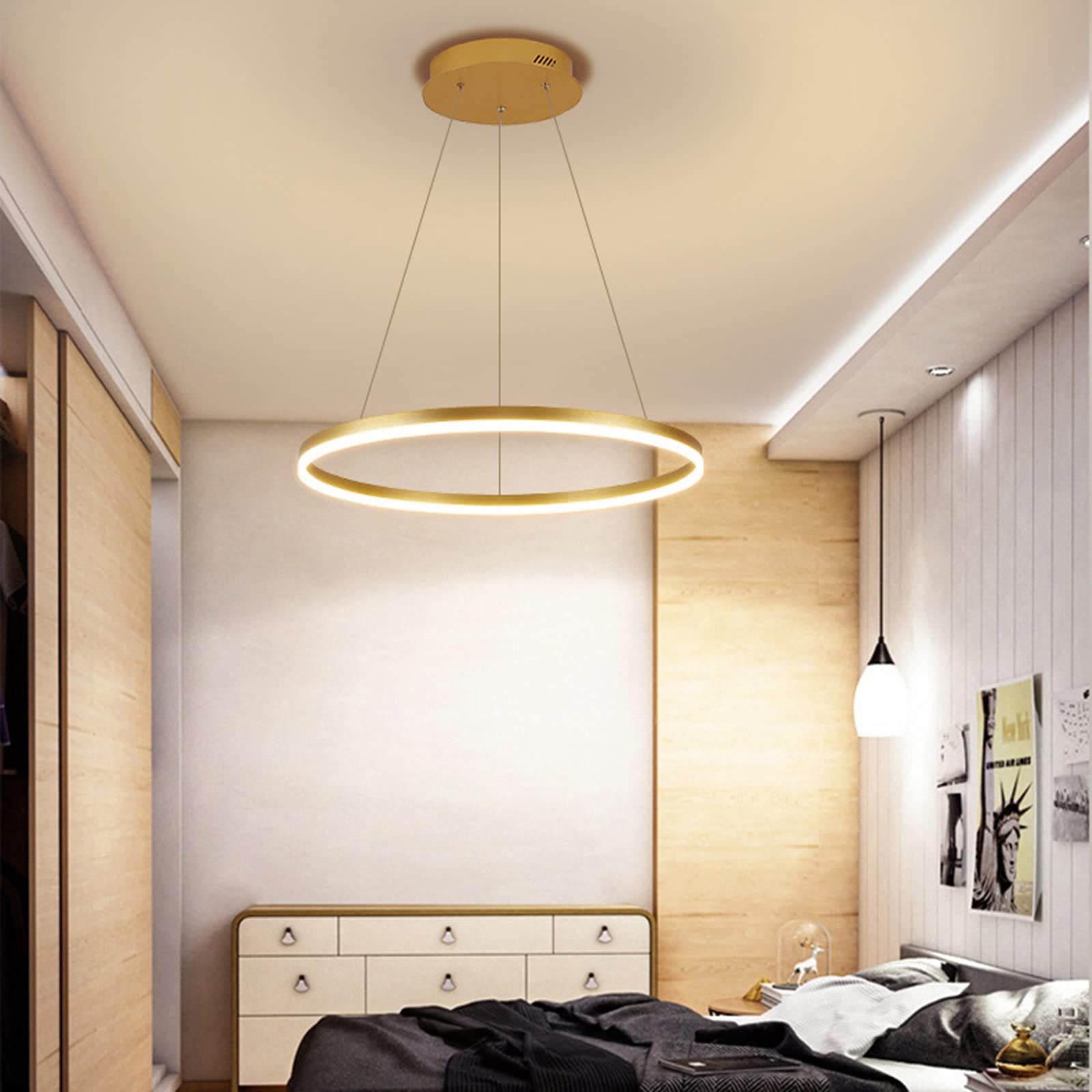 Amazon.co.jp: シングルリング LED ペンダントライト 北欧モダン