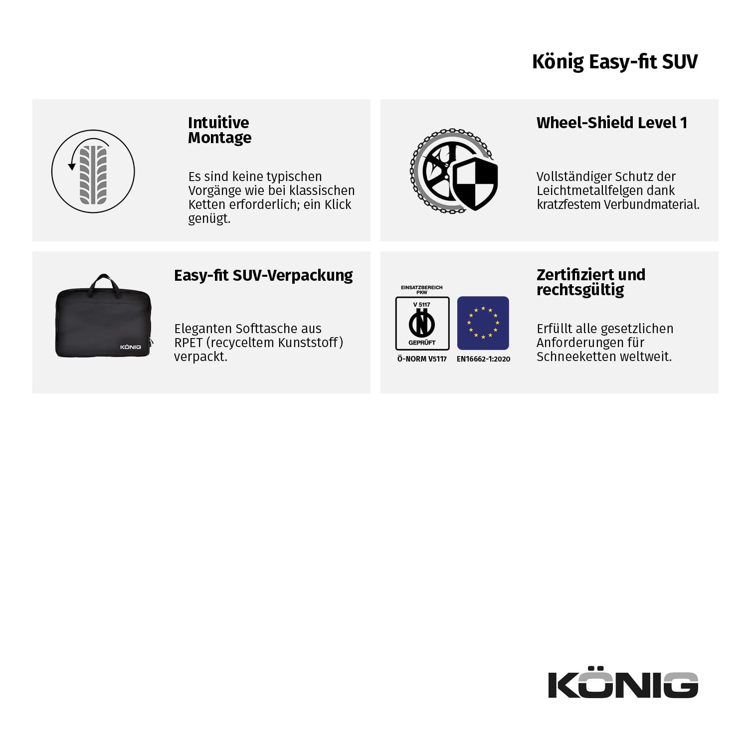 KÖNIG Easy-FIT SUV 255 - Schneeketten