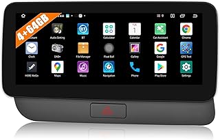 CAMECHO Android 11 Car Stereo Radio for Audi Q5 2009-2016 Multimedia with Wireless Carplay Android Auto 4+64GB 10.25 Inch IPS Blue-Ray Touch Screen Head Unit Built-in GPS 4G 3G 5G WiFi Bluetooth USB