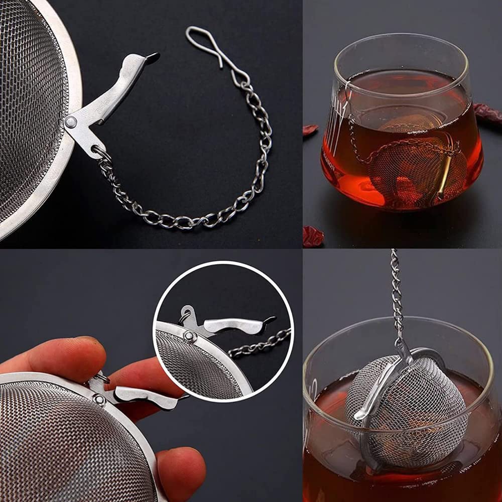 2 Unidades USB de Malla de Acero Inoxidable, Bola de té de 2,1 Pulgadas, filtros para infusor de té, filtros para té-2.2IN