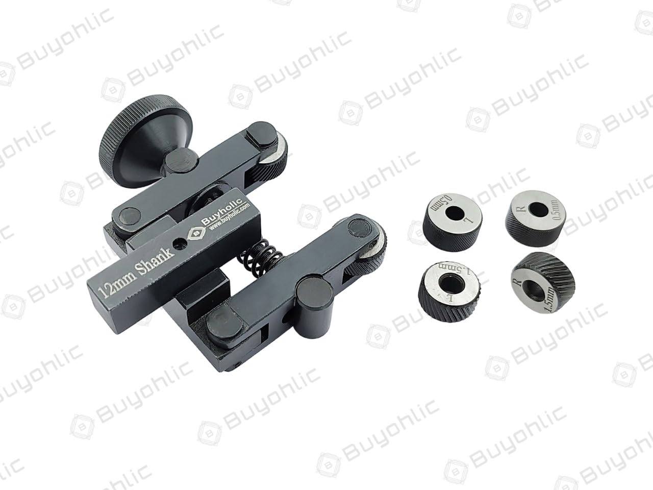 Buyohlic Outil de moletage 5,1 cm II Capacité 50 mm pour machine à tour – 3 paires x 3 molettes trempées différentes (capacité de 12 mm)