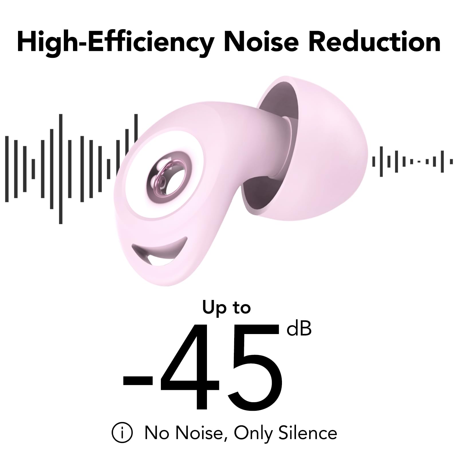 Tappi Orecchie Dormire, Antirumore Quiet Silicone Auricolari, 45dB Protezione dell'udito, Comfort Elasticità Riutilizzabile, for Concerti/Aerei/Sleep/Viaggiare, 8 Inserti auricolari XS/S/M/L, rosa