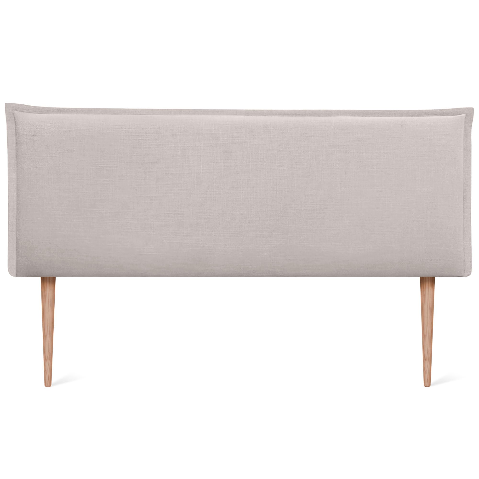 DHOME Cabecero de Lino Natural Liso con Ribete Cabezal Tapizado Cama Dormitorio Moderno Top Trending (Beige, 135x105cm con Patas (Camas 120/135/140))
