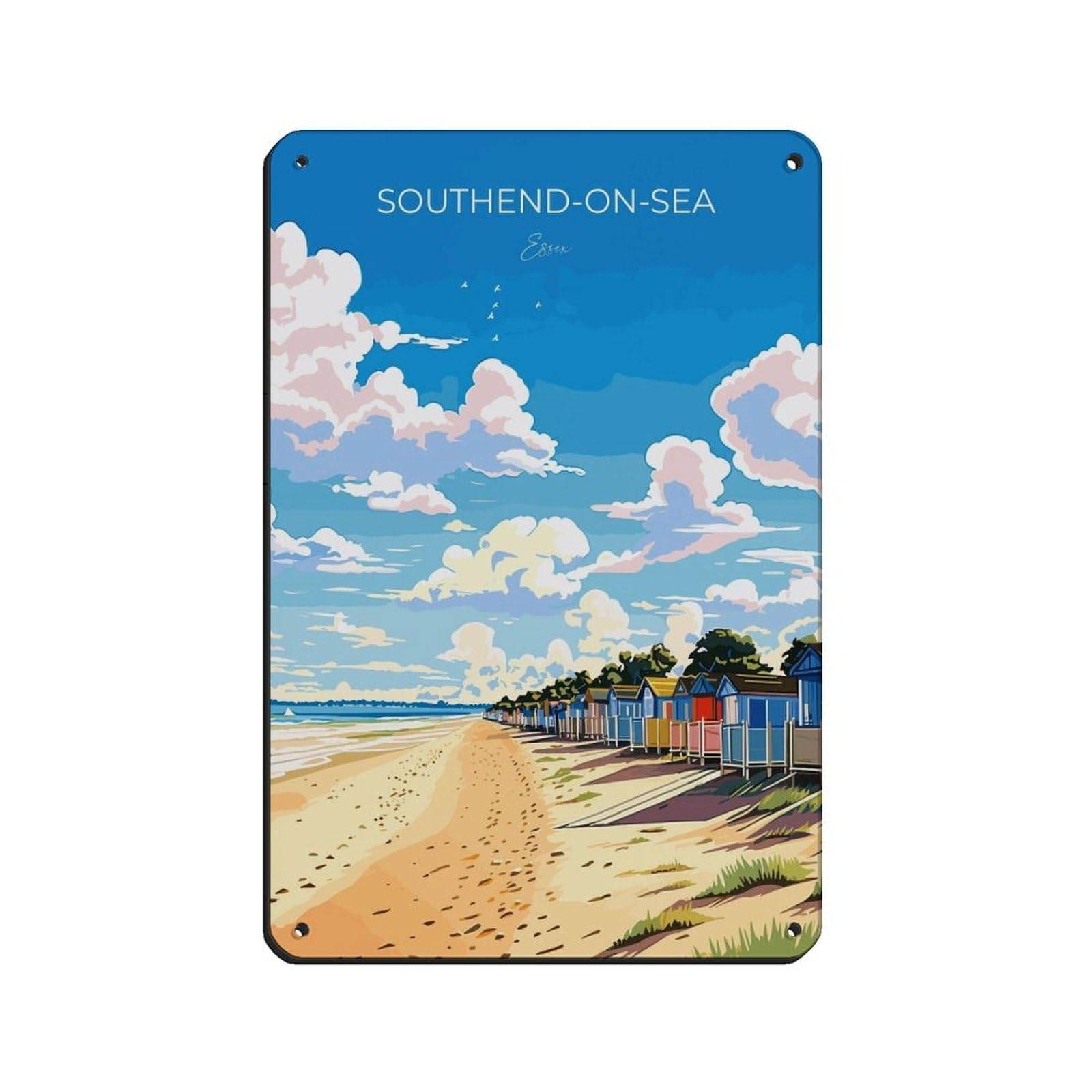 Décoration murale Southend on Sea poster métallique rétro 20x30cm pour bar et maison