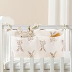 2 Pack Cribs Storage Bag Baby Bed Storage Hanging Bag Crib Organizer Cot Hanging Diaper Organization Nursery Organizer with Large Pocket