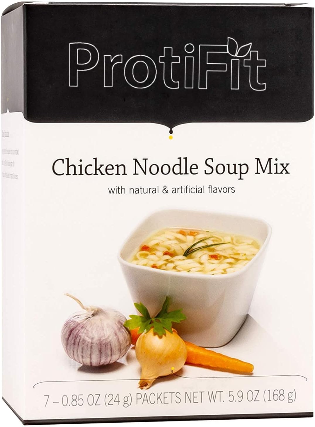 High Protein Soup Mix, 15g Protein, Low Calorie, Low Sugar, Low Fat, Low Carb, Ideal Protein Compatible, 7 Servings Per Box (Chicken Noodle)