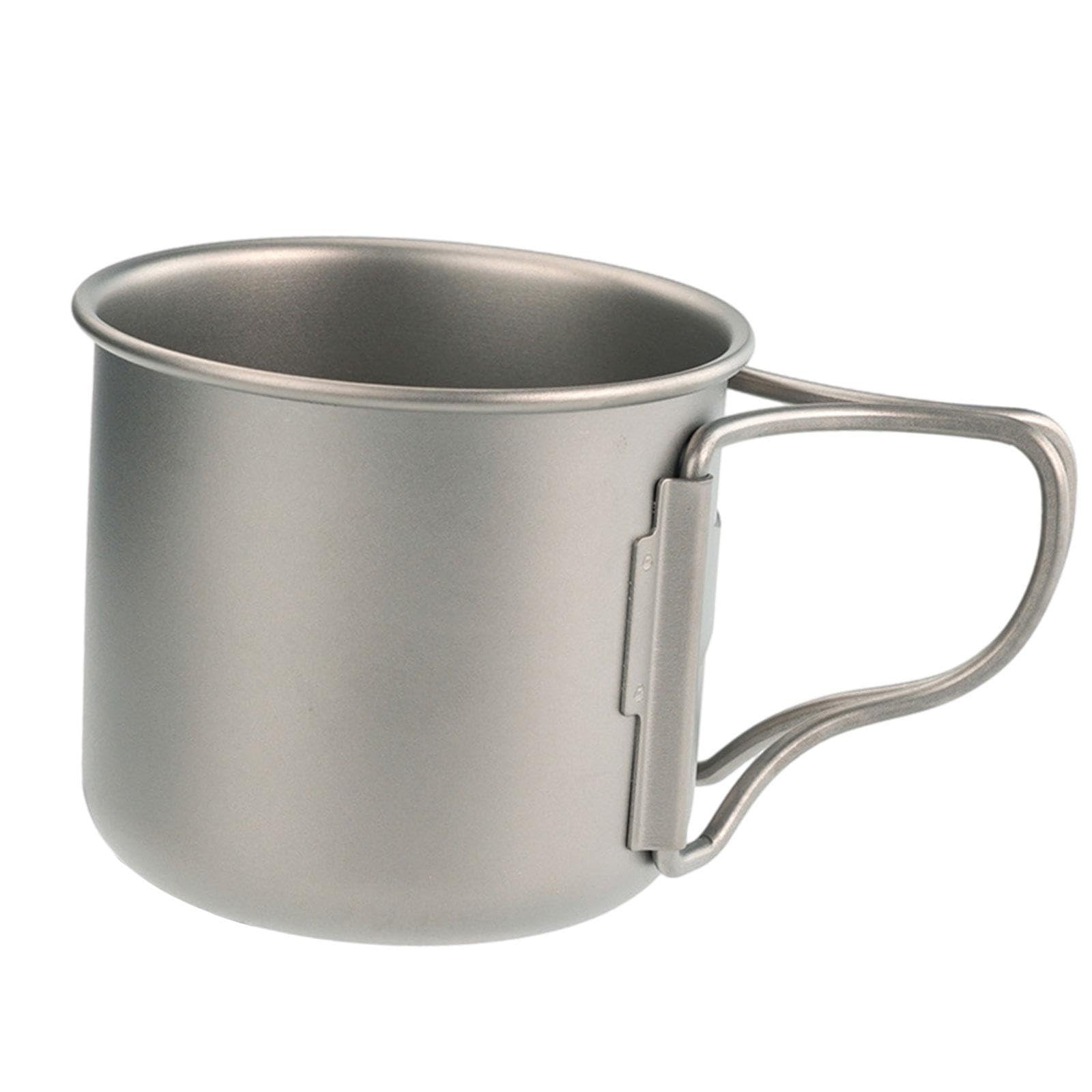 Baoblaze Mug en Titane avec Anse Pliable, Mug de -léger, Tasse à Boire
