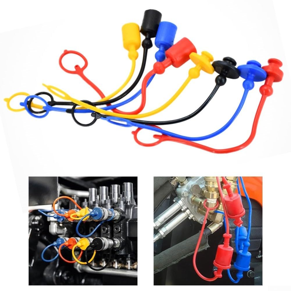 20 Stück Hydraulik-Schutzkappen ISO7241A Staubkappe für Schnellkupplungen Männlich & für weiblich Dicht gegen Schmutz und Feuchtigkeit für Baumaschinen Landmaschinen 1/4" 3/8" 1/2" 3/4"(3/4)