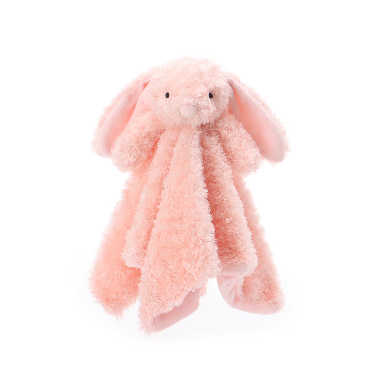 Apricot Lamb Flesh Pink Peach Bunny Rabbit Cute Comforter Plush Security Blanket for Baby Boy and Girl Cuddly Lovey for Infant and Toddlers Pink 14x14 Inches
