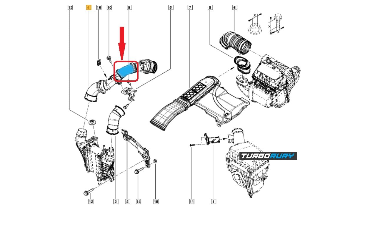 Tuyau de Turbocompresseur Remplacement - Compatible avec Renault Clio Compatible avec Dacia Duster Compatible avec Nissan QASHQAI Compatible avec MERCEDES BENZ CITAN - Numéro OE 144607512R