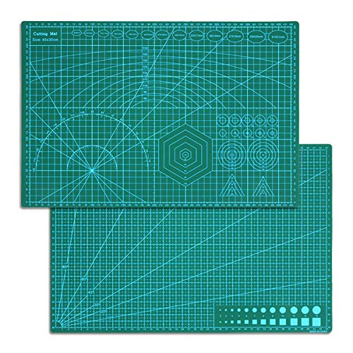 Techson A3 Cutting Mat - Double Sided Self Healing PVC Board for Sewing, Engraving, & More - Patchwork Measure Tool - Imperial/Metric - Ideal for Crafters, Designers, & Artists.