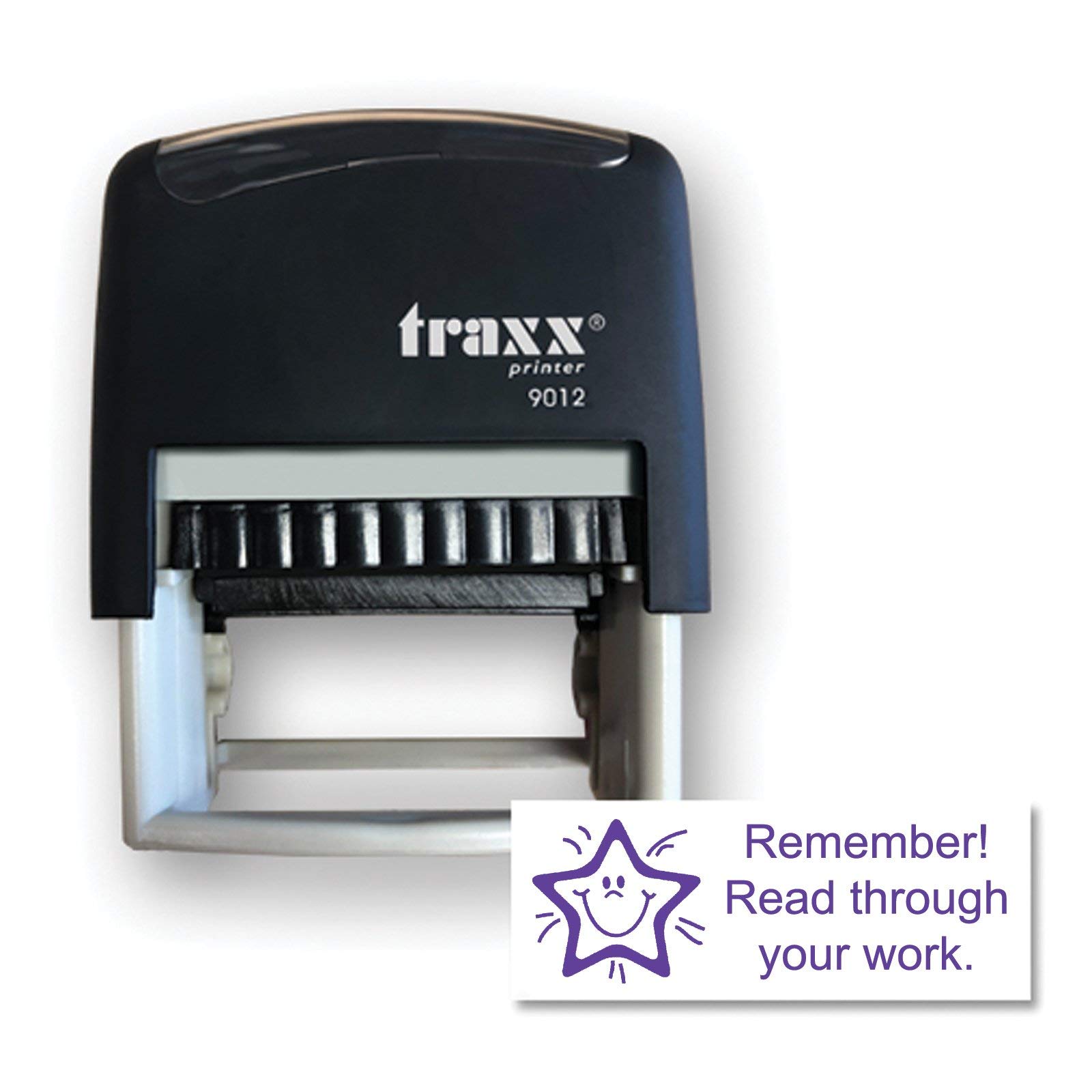 Stamp Design 4U Purple Traxx 9012 Stock School Teacher Stamps *Remember! Read Through Your Work Design In Violet Ink*
