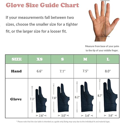 Miniatura 2 de Guante de dibujo, 3 capas de rechazo de palma para tableta gráfica, guantes de artista con dos dedos para iPad, bocetos de papel, protector de