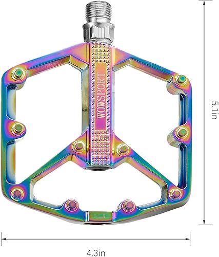 Miniatura 6 de WOWSPORT Pedales MTB Pedales de bicicleta de montaña Pedales planos y ligeros con clavos antideslizantes para Road Mountain BMX MTB Bike