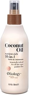 Oliology Coconut Oil 10-in-1 Multipurpose Spray - Leave in Treatment for All Hair Types | Detangles, Controls Frizz, Hydra...