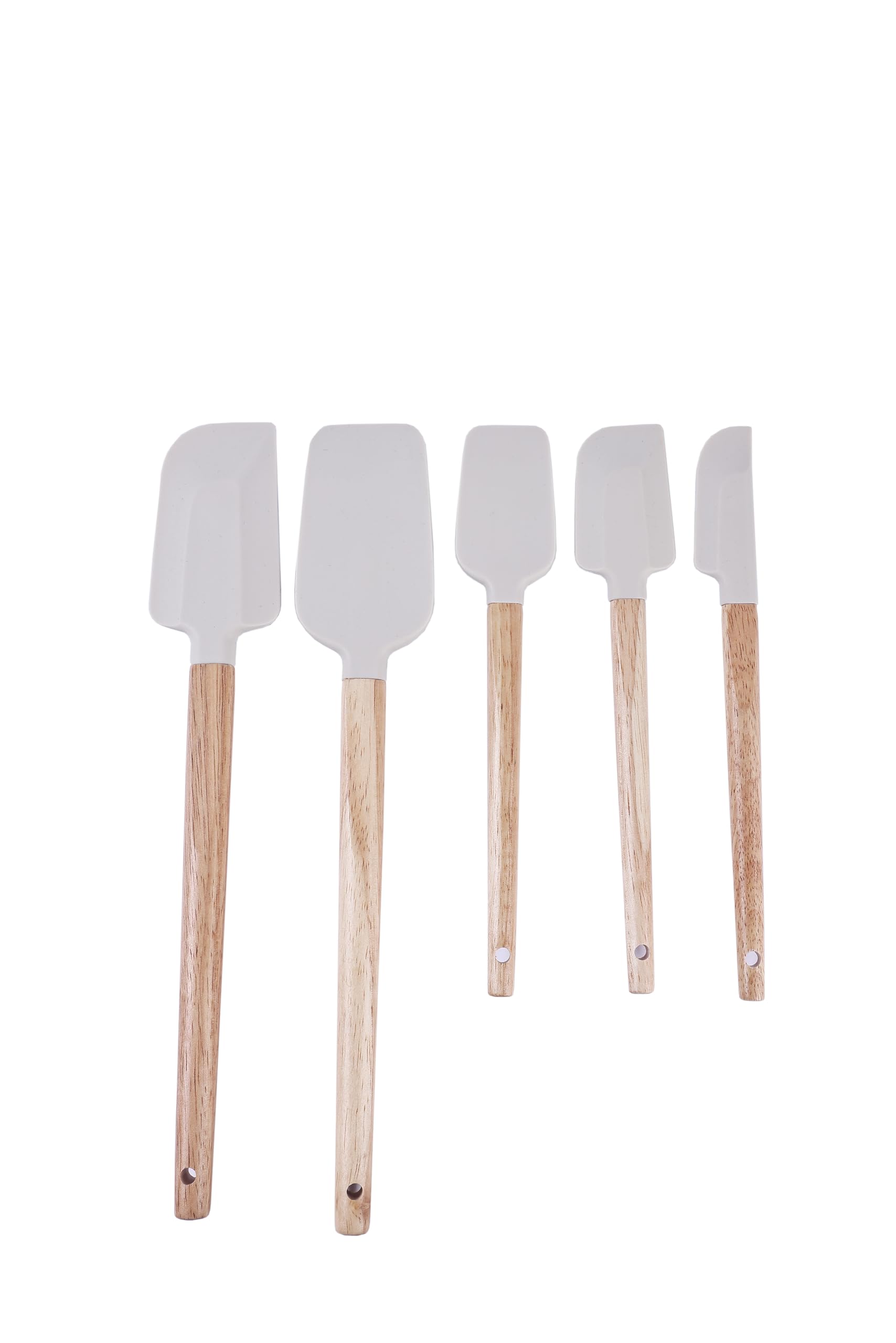 Japanese style silicone spatula with wooden handle, high temperature resistant, baking cream cake, food grade silicone, wooden handle scraper set