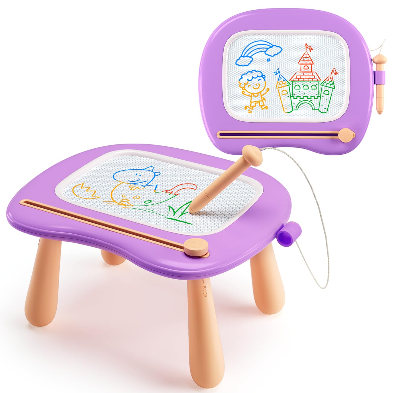 SYHLN Magnetic Drawing Board Toys for 1 2 Year Old Girls Gifts - Doodle Pad for Toddlers Kids Age 1-3 - Preschool Educational Toys for Babies 12-18 Months Birthday Presents - Purple
