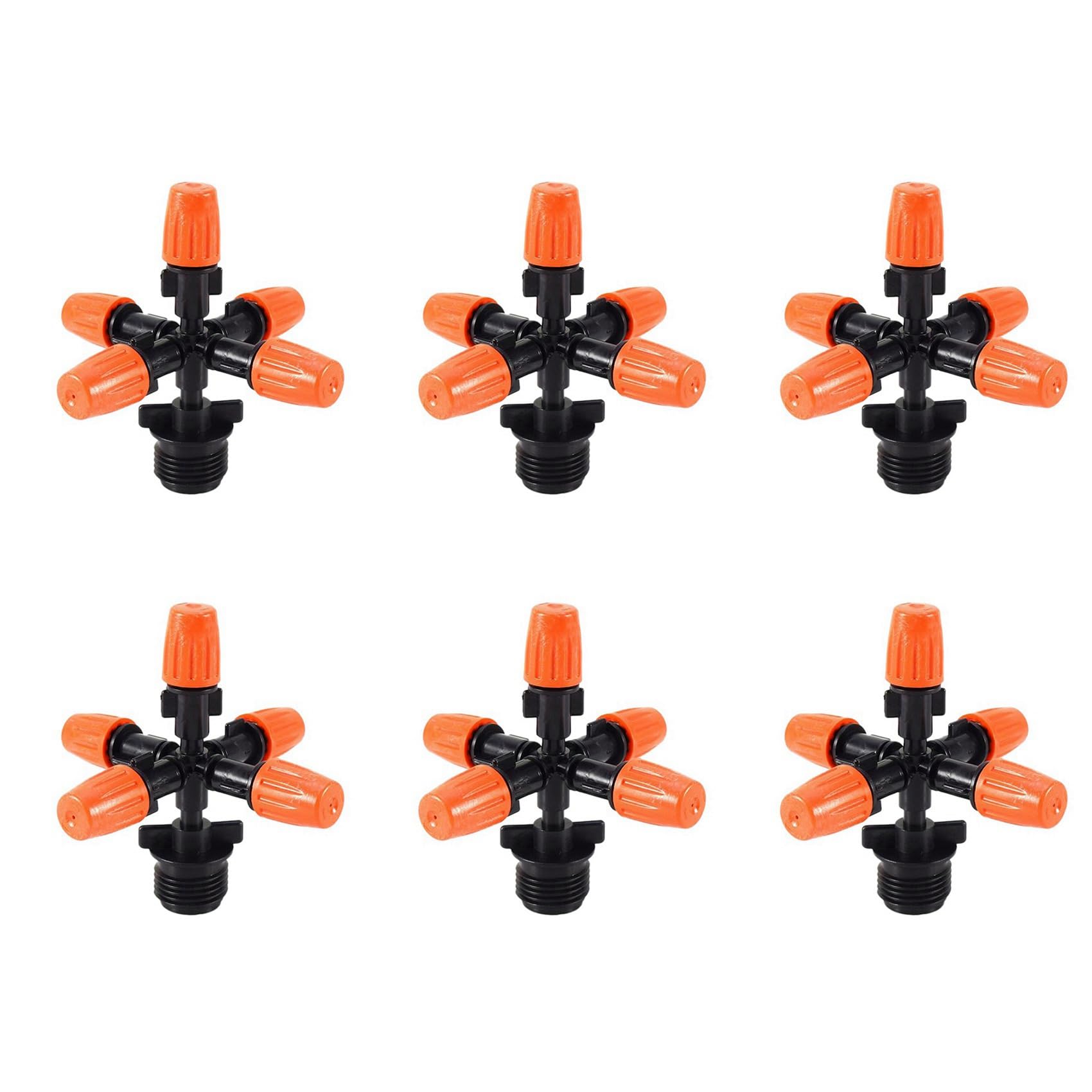 Jnchdghwa Yellow 6X Garden Sprinklers Automatic Watering Grass Lawn 360 Degree Circle Rotating Water Sprinkler 5 Nozzles Garden Pipe Hose