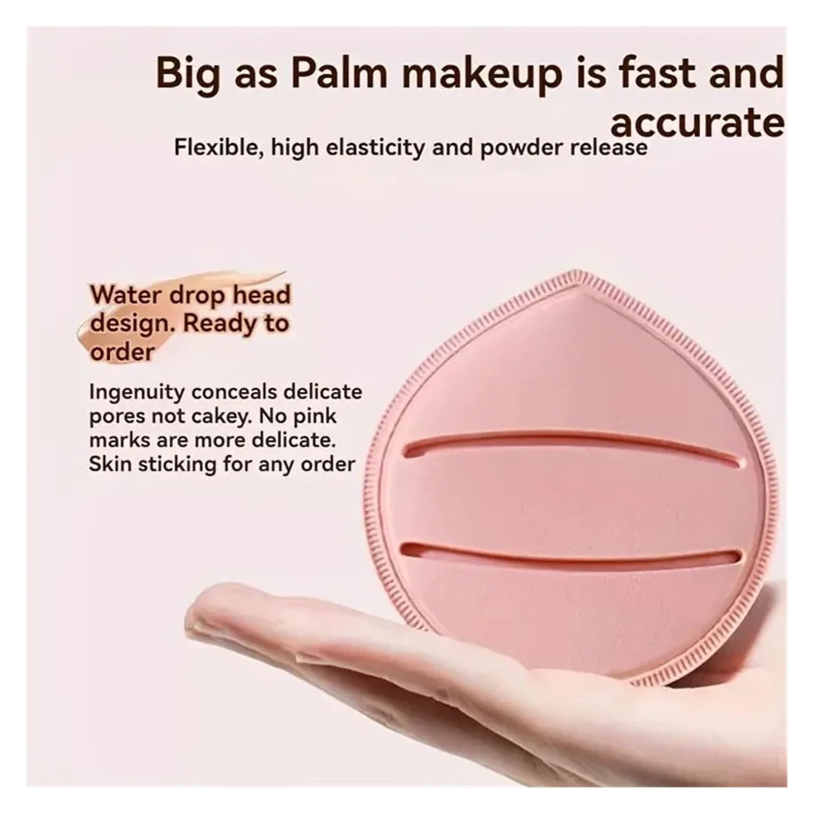 Powder Puff - Esponja de maquillaje extra grande con gotas de agua, 20 unidades, para base de maquillaje en seco y húmedo