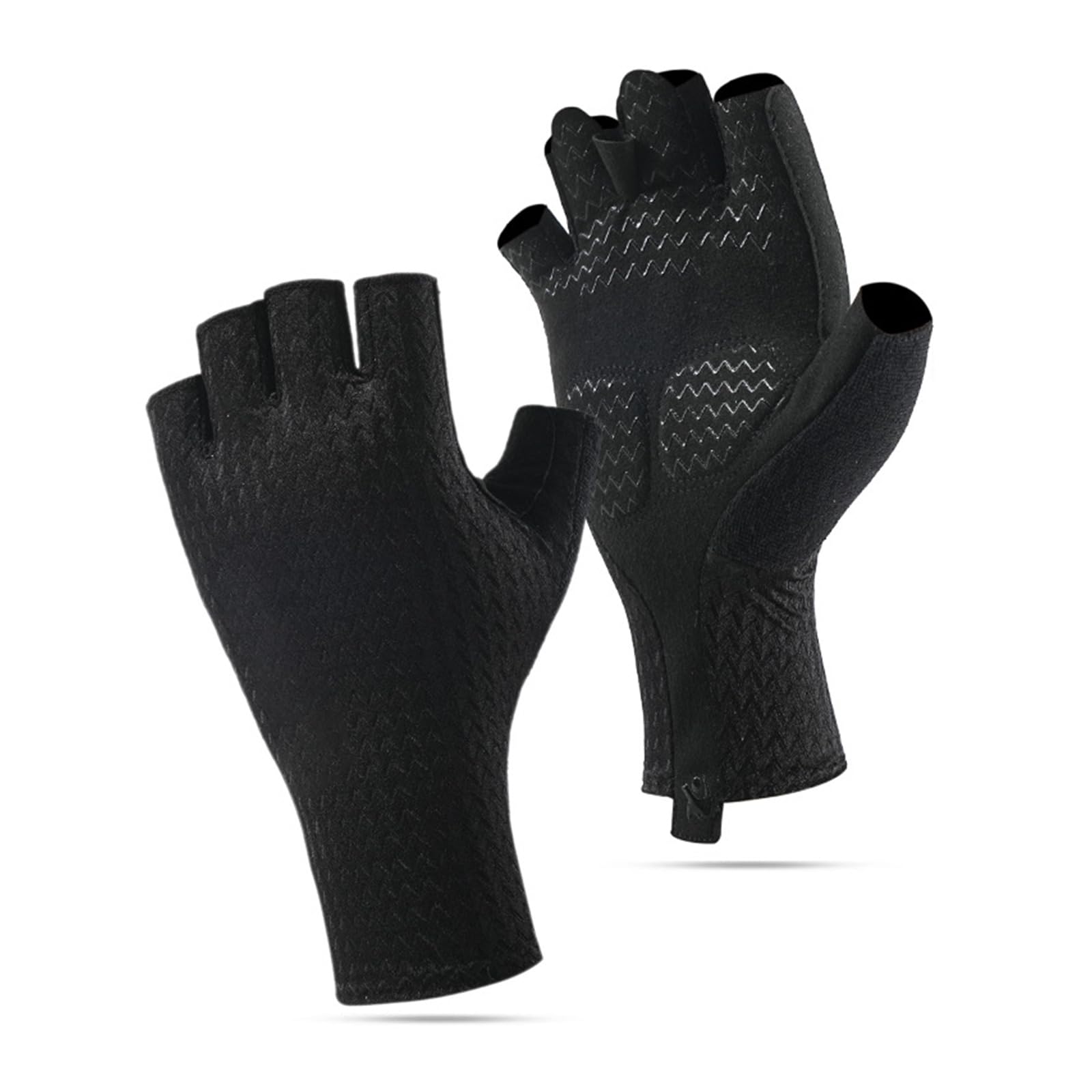 Kalttoy Women's Black 2Pcs Sun Gloves Driving Cycling Thin Mittens Skin Protecting Gloves For Fishing Hiking Sports Sun Blocking Outdoor Sports