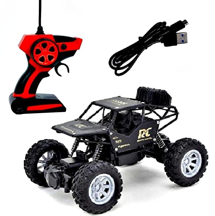 Rock Crawler Car Remote Control 5 Function High Speed 1:18 Rc Car Toys for Boys 2Wd Off Road Vehicle Toy Cars for Kids Monster Truck Rock Car (【Colors as Per Stock】)