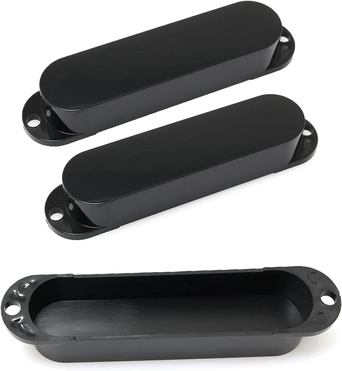 RLECS 3pcs Plastic Electric Guitar Closed Single Coil Guitar Pickup Covers Outer Shell, Black : Musical Instruments