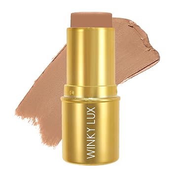 كريم Winky Lux Bronze Age Bronzer Stick Bronzer & Contour مع تغطية مرطبة وقابلة للمزج والبناء لبشرة ناعمة وخالية من العيوب، غني بفيتامين E، لمسة ذهبية