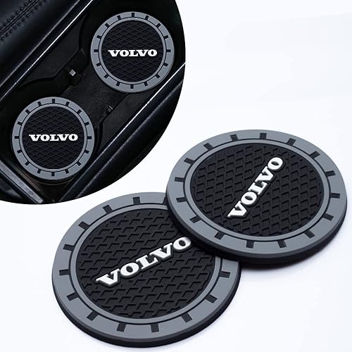 Miniatura 1 de 2 posavasos de silicona antideslizantes para automóvil, para Volvo XC60, XC90, S90, V90 2019-2022, con logotipo de automóvil, accesorios para el