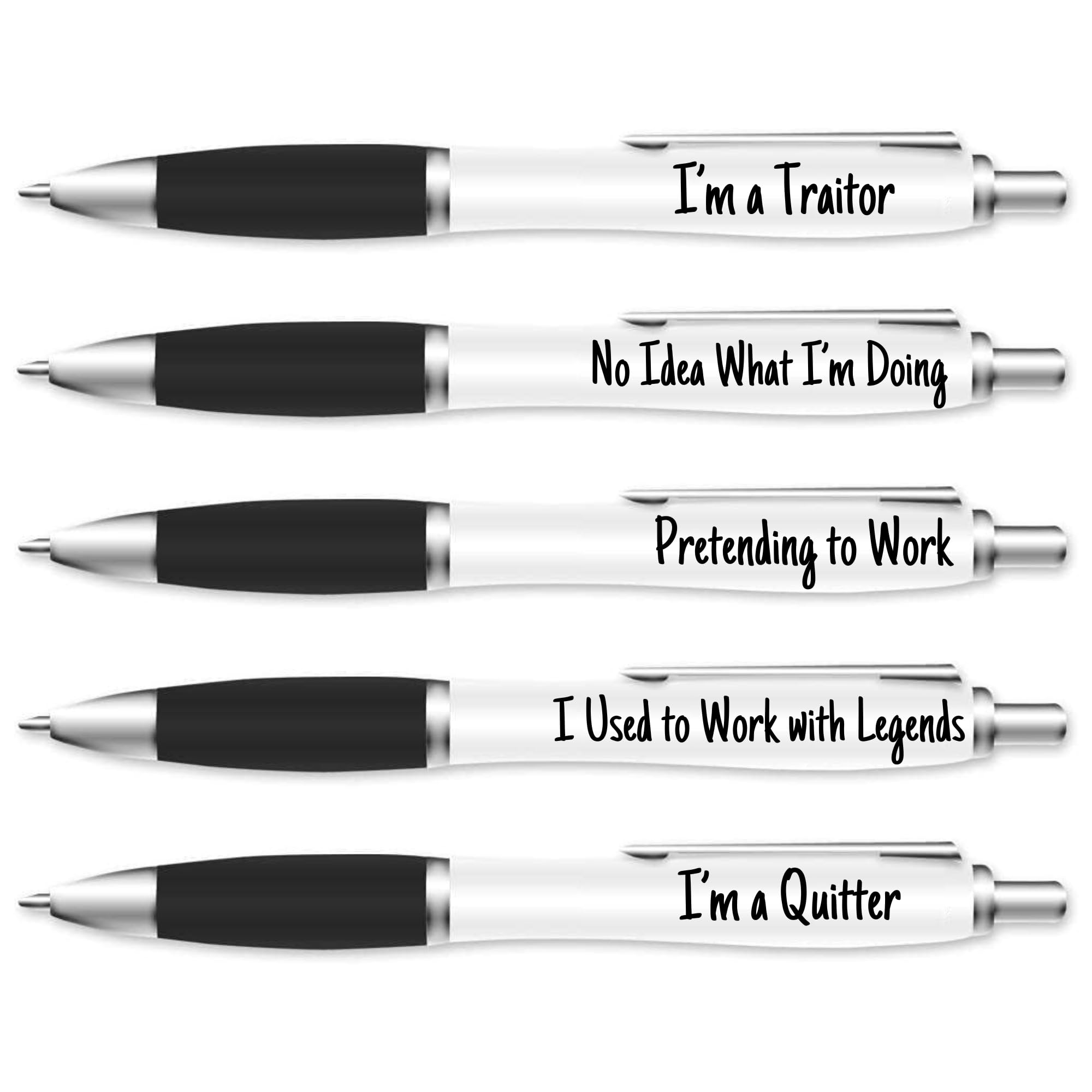 llanochslif Funny Leaving Gift Pens for Colleagues - 5 Pack Novelty Office Traitor Pens - Work Goodbye & New Job Gift for Men and Women