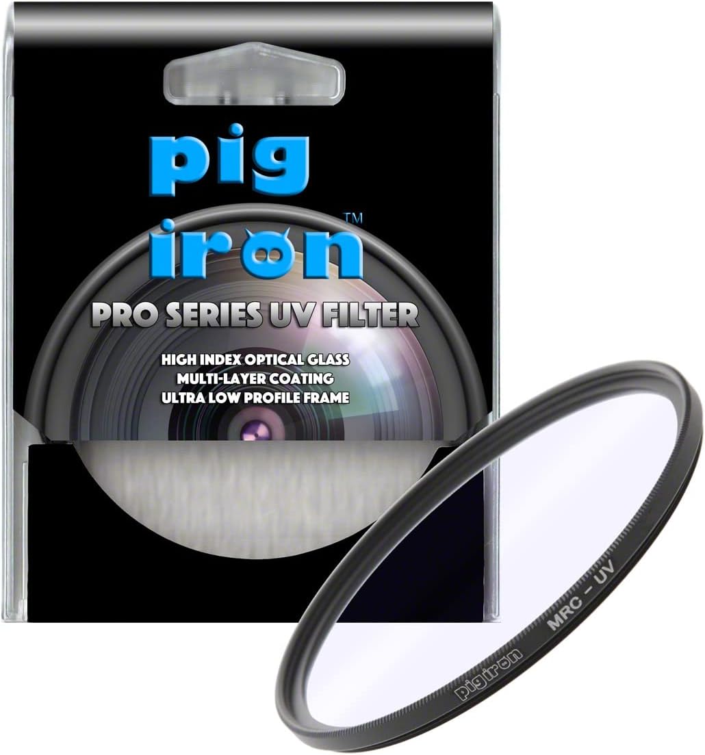 Pig Iron Pro Series Multi-Coated UV Filter. Camera Lens Protector Filter. Premium B270 Schott Glass Element. (58mm)