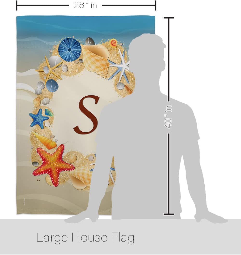 Breeze Decor BN-H-130175-IP Summer S Initial Garden Flag, 28" x 40", Multicolor