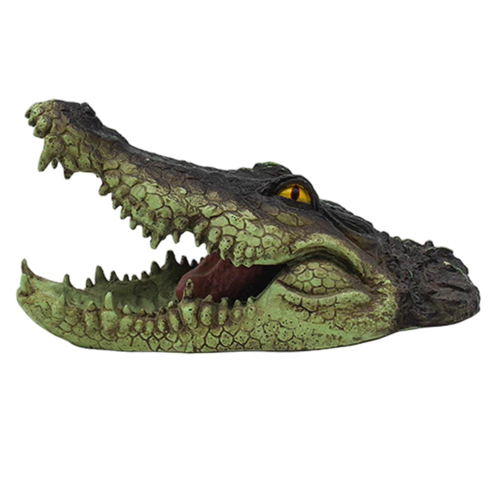 Hbbgdiy Novelty Alligator Head Pool Float Resin Statue, Realistic Floating Pond & Pool Decoy for Backyard, Garden, Patio & Lawn Water Features