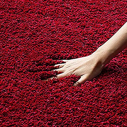 Image of Purav Light 2200 GSM Soft Fluffy Runner Mats (5 x 7 ft, Maroon)| Durable & Washable Bedside Runner for Bedroom, Mat for Bathroom, Living Room Floor Home Decoration with Anti Skid Backing