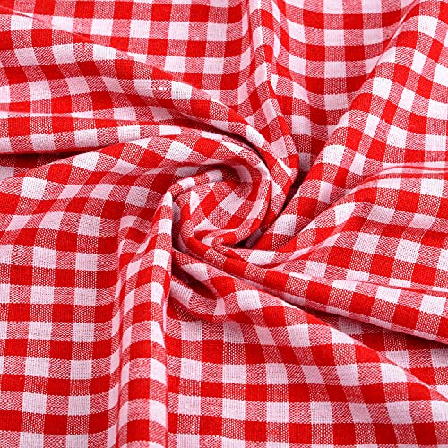 Dimensioni del tessuto: ti verrà fornito un pezzo di tessuto a quadri rosso da 1 m x 145 cm, facile da tagliare, puoi tagliarlo in base alle tue esigenze, e il design a quadri è più facile da tagliare ordinatamente.