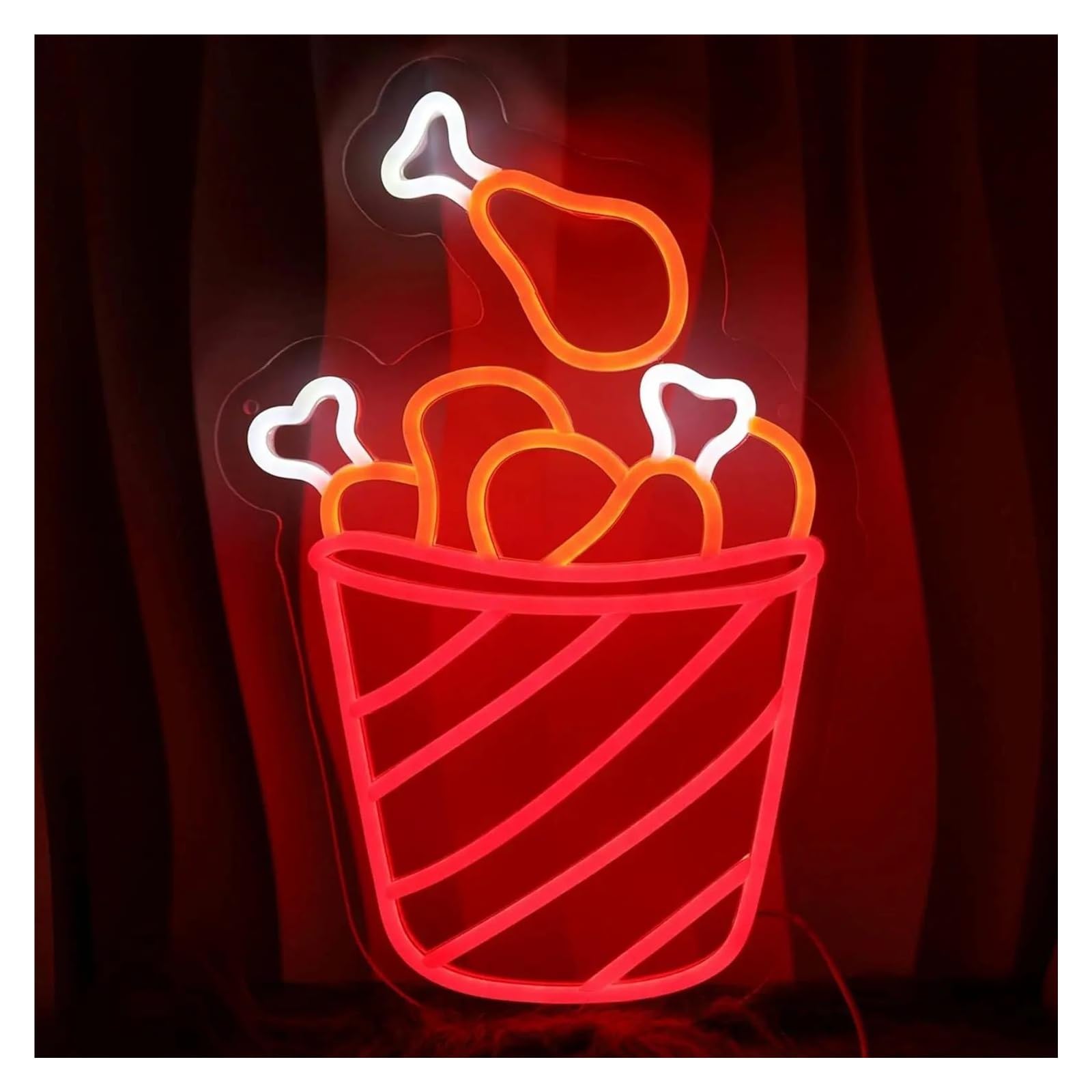 SHOUXI Sign Lamp Chicken Thigh Neon Sign for Commercial Fast Food Restaurant Bar Decoration 41.5x28cm