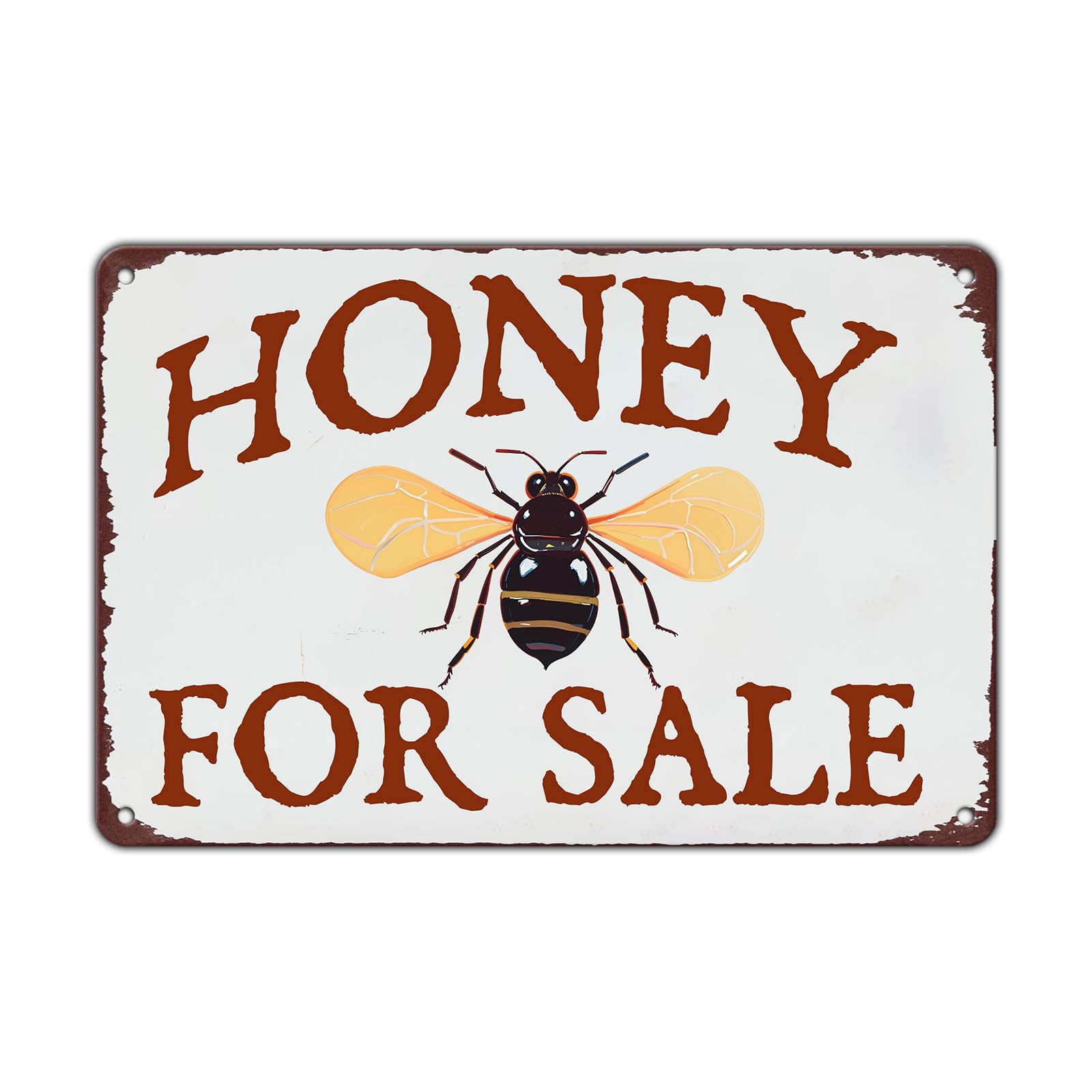 Vintage Honey Bee For Sale Aluminium Metal Tin Sign Home Garden Wall Decor Metal Tin Sign 8X12 Inch