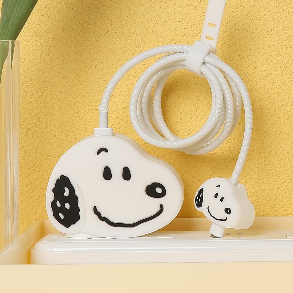 VNJ ACCESSORIES Protective Charger Case for iPhone 18W 20W iPhone 16 15 14 13 12 11 Pro Max Charging Cable Charger Protective Cover Data Cable Protective Sleeve-Snoopy Multicolor-image-22