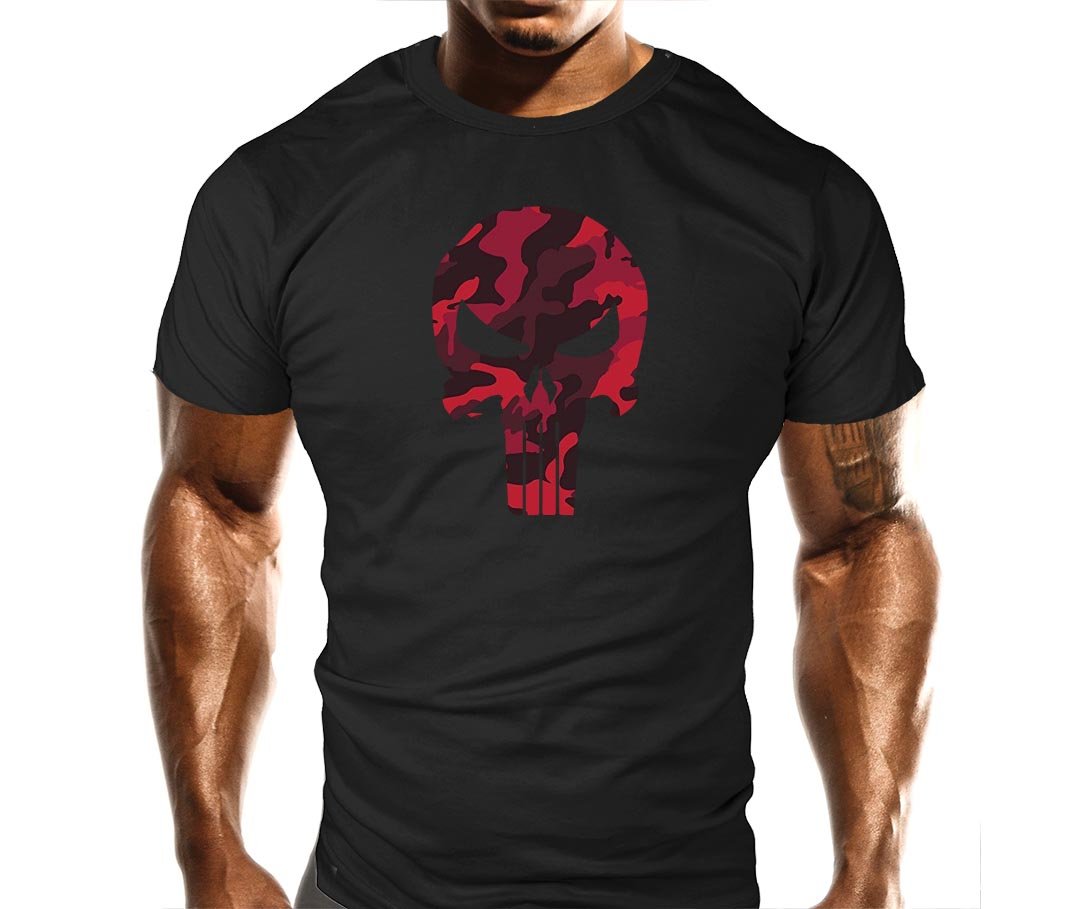 Crazy Beast ClothingGB Punisher T-Shirt Gym Training Top Sports  Bodybuilding Fasion Casual Fitted Fit Top